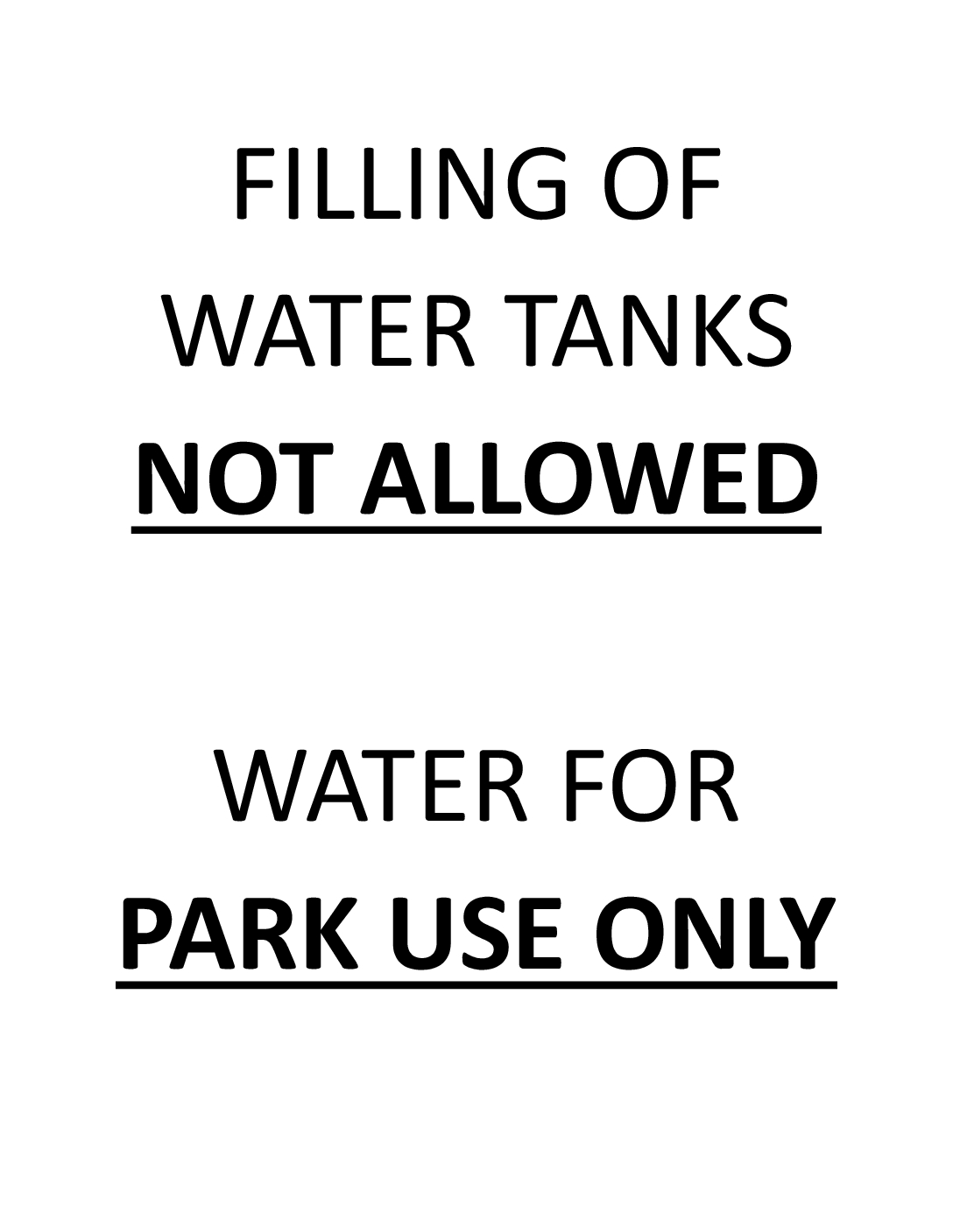 Park Water NOT for Filling Water Tanks – South Franklin Township